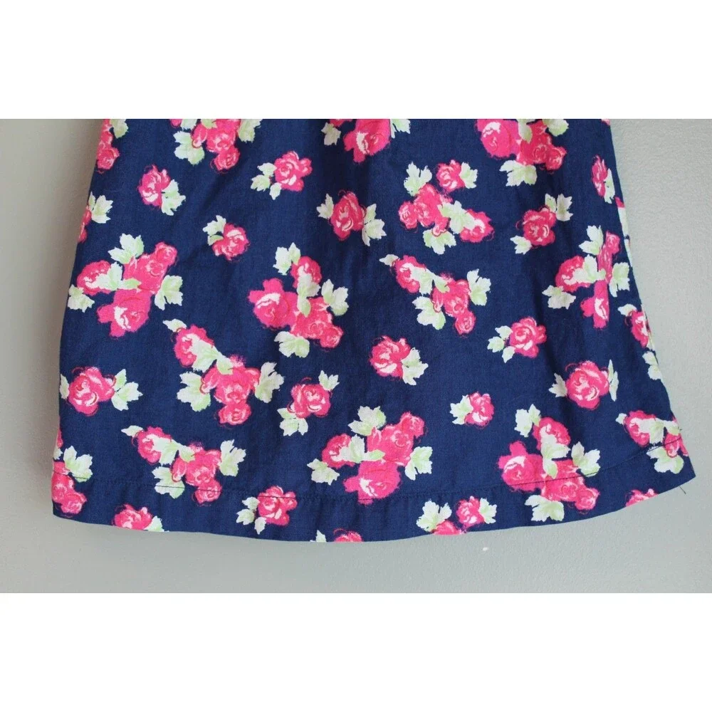 Faded Glory Baby Toddler Dress Navy Blue Pink Rose Sleeveless Size 24M